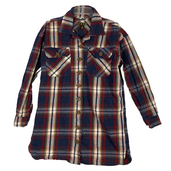 taxi Tops - Taxi Y2K Plaid Flannel Shirt SHACKET